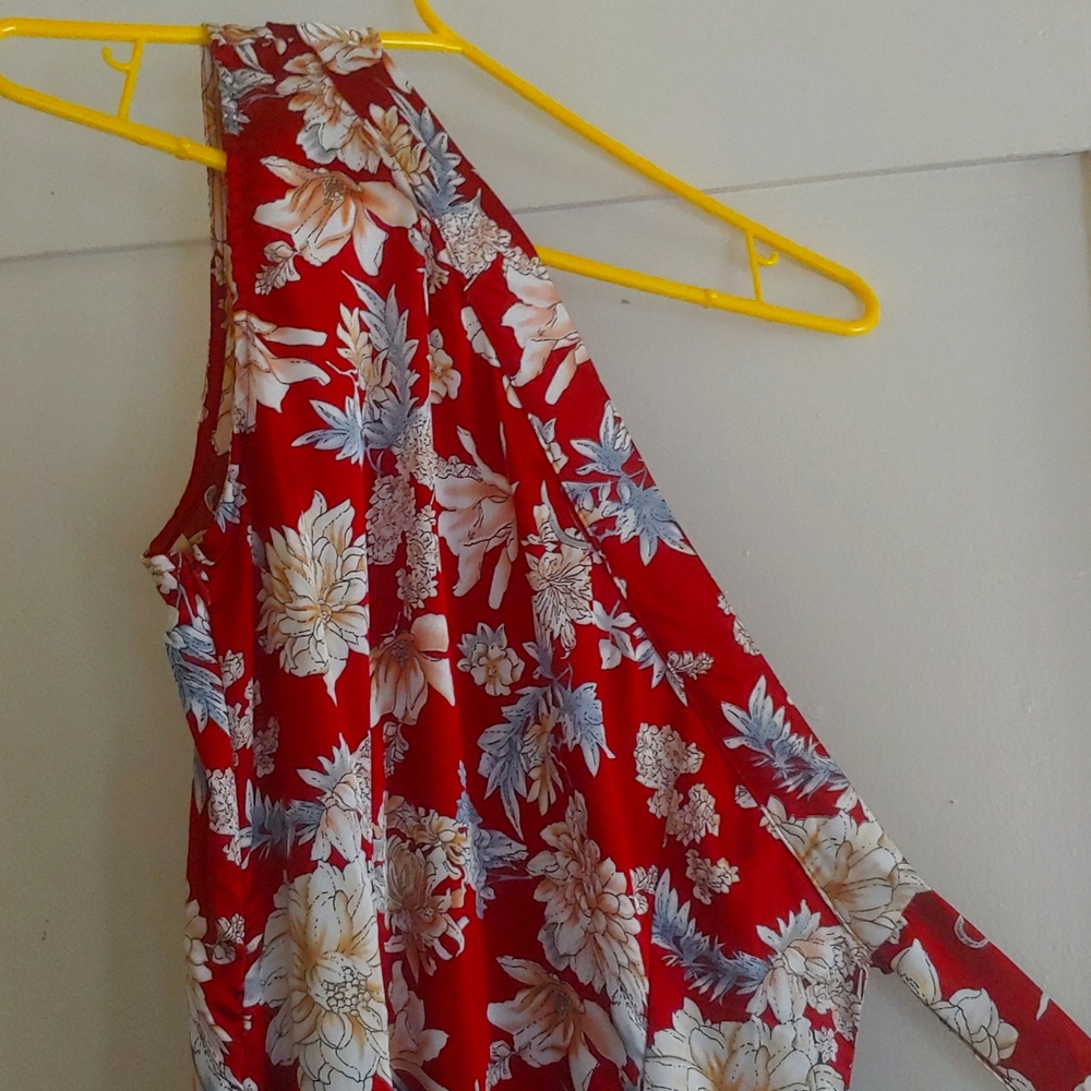 One shoulder floral print maxi dress